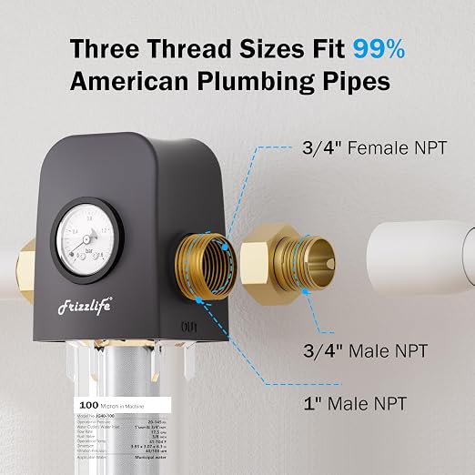 Frizzlife 40 & 100 Micron Spin Down Sediment Water Filter - Image 8