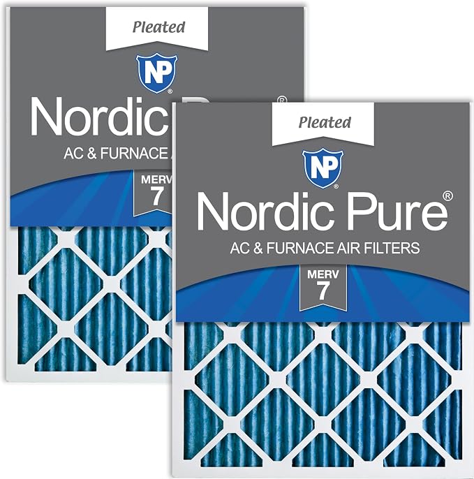 Nordic Pure 16x25x1 Pleated MERV 7 Air Filters 2 Pack by NordicPure