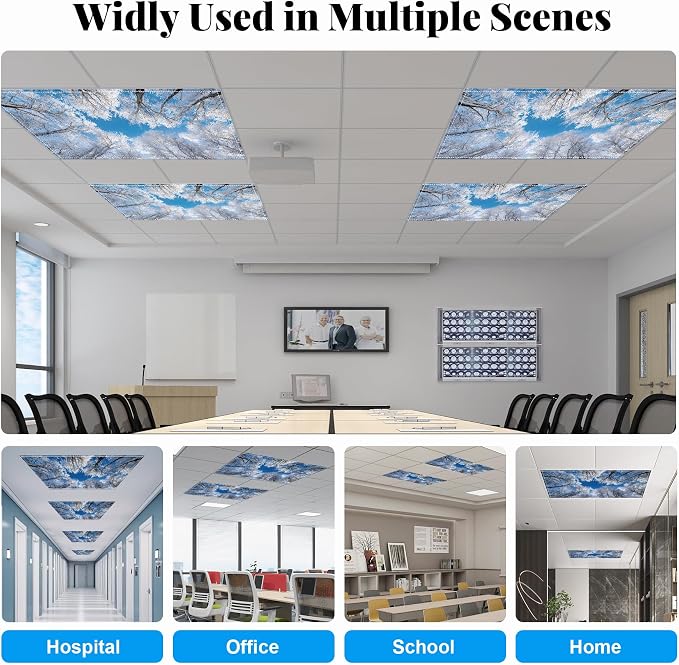 2 Pack Fluorescent Light Covers- 4 x 2 Feet Magnetic Ceiling Light Cover Room - Image 4