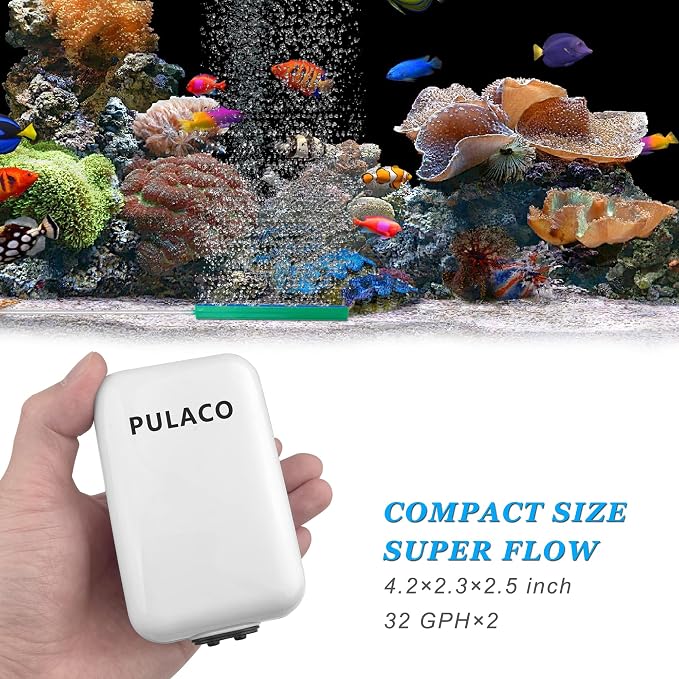 PULACO Dual Outlet Aquarium Air Pump, Quiet Oxygen Pump - Image 5