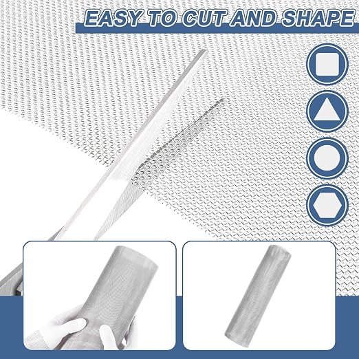 uxcell 20 Mesh 79" x 16" Woven Wire Mesh, 304 Stainless Steel Air Vent Filter - Image 4
