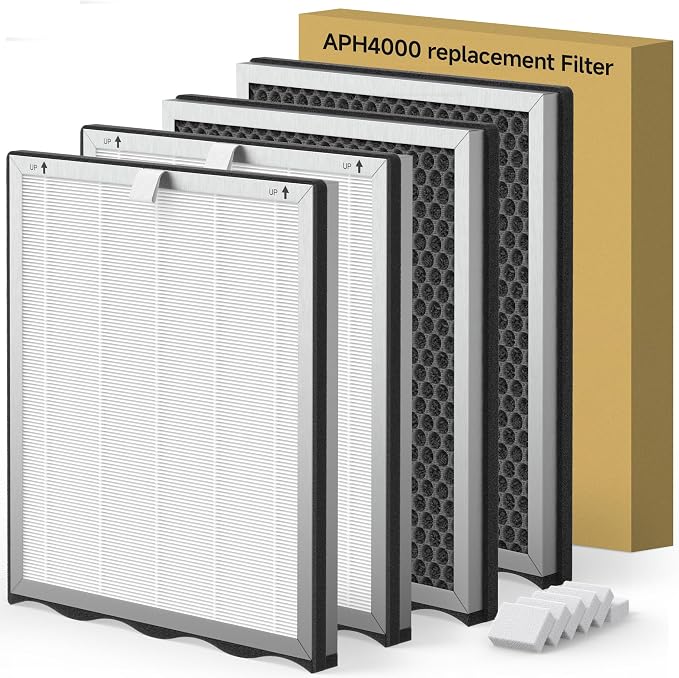 4 Packs Upgraded APH4000 Replacement Filter Compatible by XBWW
