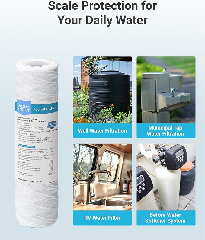 AQUA CREST AP110 5 Micron 10"x2.5" String Wound Whole House Water Filter - Image 8