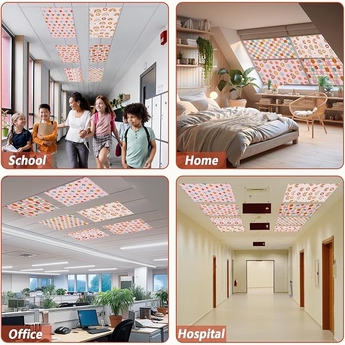 QOUBAI 8 Pcs Fluorescent Light Covers, 4 x 2 Ft Magnetic Light Filters - Image 6