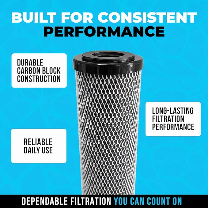 1 Micron 10" x 2.5" Activated Carbon Whole House Water Filter Replacement - Image 7