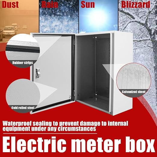 Electrical Box 24 x 16 x 10 Inch Indoor Outdoor Electrical Enclosure Box Steel - Image 4