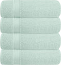 BELZZI Home Ultra Soft 4 Pack Oversized Bath Towel Set 27x54, Cotton Compact Bath Towels, Highly Absorbant Eco-Friendly Quickdry & Lightweight Towel, Ideal for Gym Travel Camp Pool - Sea Green