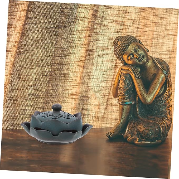 Vintage Ceramic Lotus Incense Holder Aroma Burner - Image 4