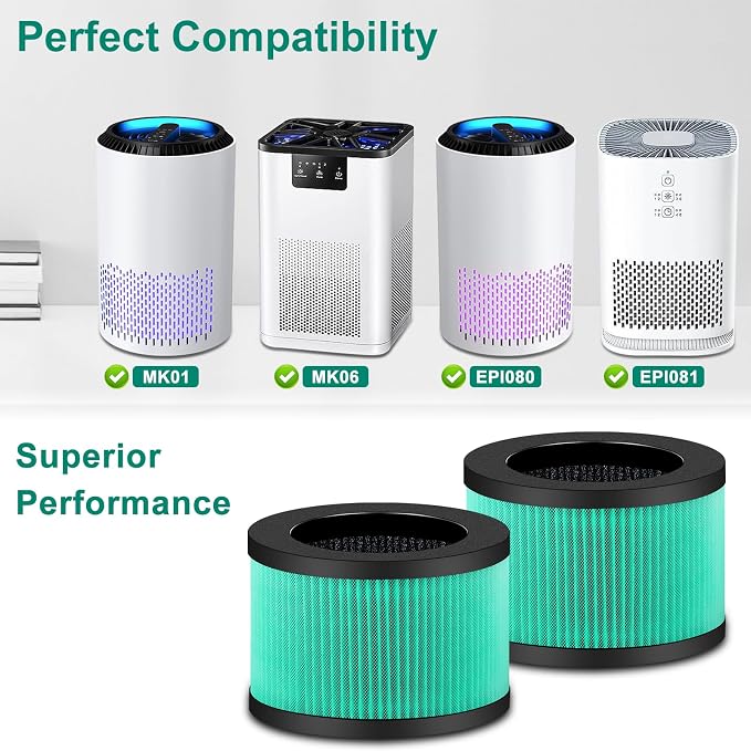 2 Pack MK01 MK06 Air Filter Replacement Compatible - Image 3