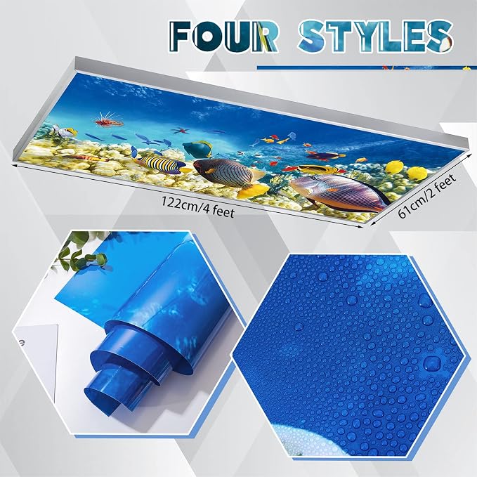 Amylove 4 Pcs Fluorescent Light Covers Classroom Ceiling Panels Light Filters - Image 2