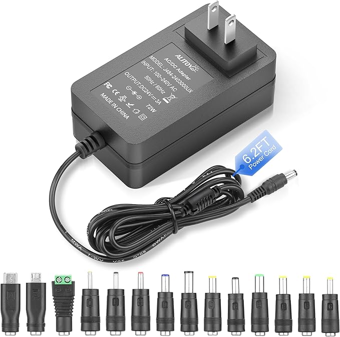 ALITOVE 24V Power Supply 3A 72W 24 Volt Transformer AC/DC Adapter 100-240V by ALITOVE