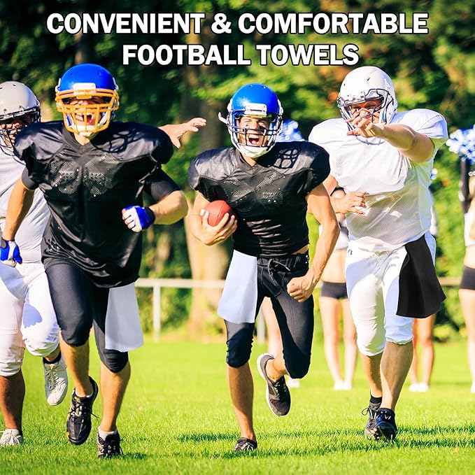 Shimeyao 2 Pcs 2 Pcs Cotton Sports Football Towel with Closure Pitching Football Sweat Towel for Sports Gym Men Women Accessories(Black, White)