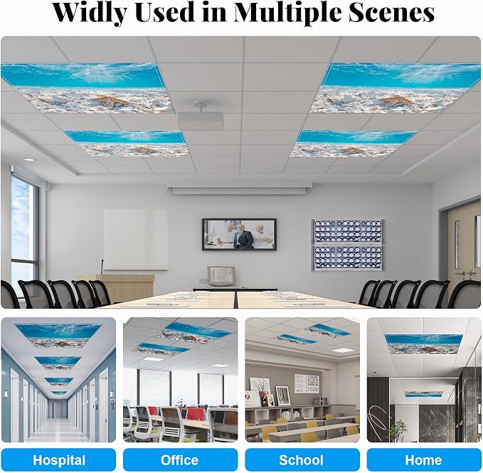 2 Pack Fluorescent Light Covers- 4 x 2 Feet Magnetic Ceiling Light Cover Room - Image 4