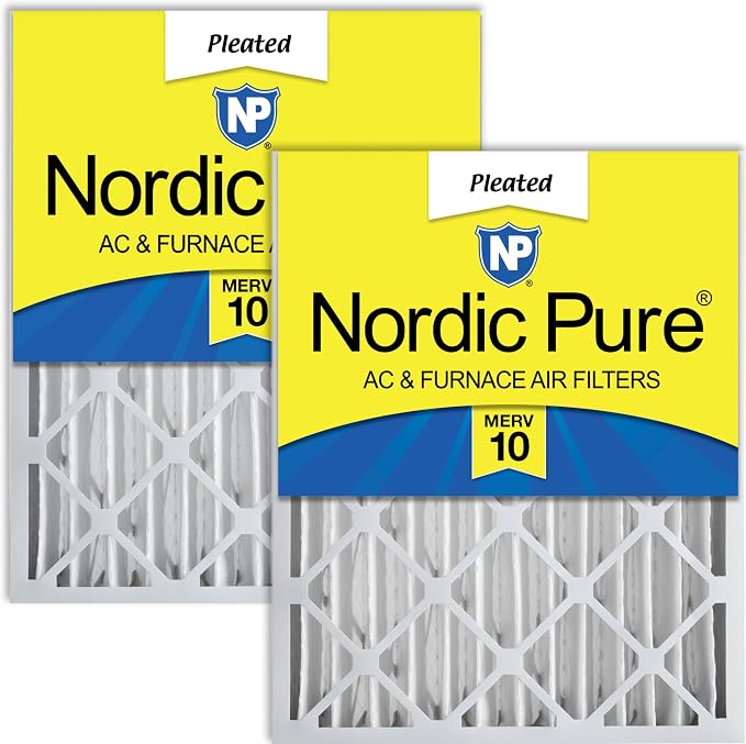Nordic Pure 20x20x4 Pleated MERV 10 Air Filters 2 Pack by NordicPure