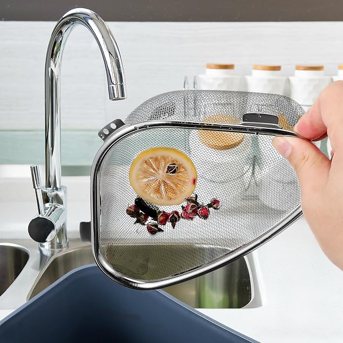 Hemoton Triangle Corner Sink Strainer Basket 8.46X6.10X2.95In Kitchen Drain - Image 6