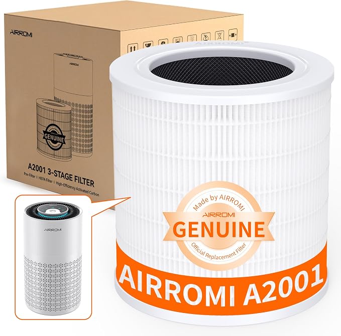 AIRROMI A2001 HEPA Air Purifier Replacement Filter, 3-In-1 Original Filter by AIRROMI