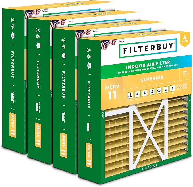 Filterbuy 20x22x5 Air Filter MERV 11 Superior Pet & Allergy Defense, Pleated by Filterbuy