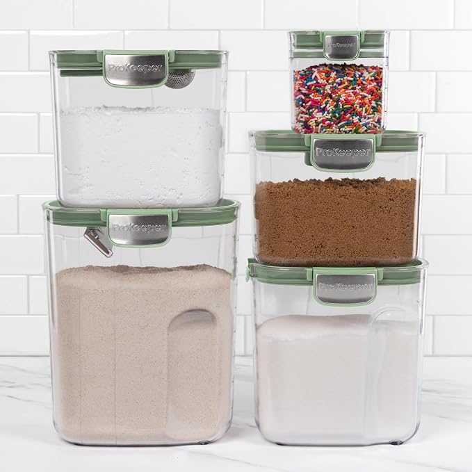 ProKeeper+ Airtight Food Storage Container Set – Clear Plastic Flour and Sugar - Image 4