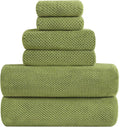 YTYC 29x59 Inch Bath Towels Set of 6 Large, Super Soft Absorbent Lint Free Microfiber Shower Towels for Bathroom 80% Polyester (Lemon Green,6 Piece)