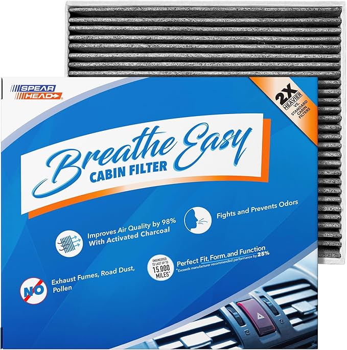 Spearhead Odor Defense Breathe Easy AC & Heater Cabin Filter | Fits Select by SPEARHEAD