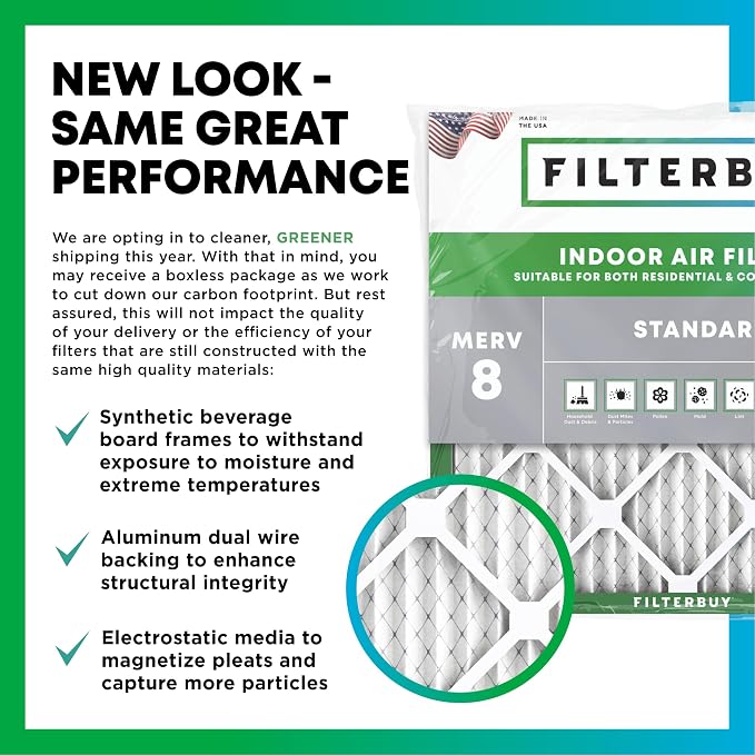 Filterbuy 10x14x1 Air Filter MERV 8 Essential Dust & Allergy Defense, - Image 3