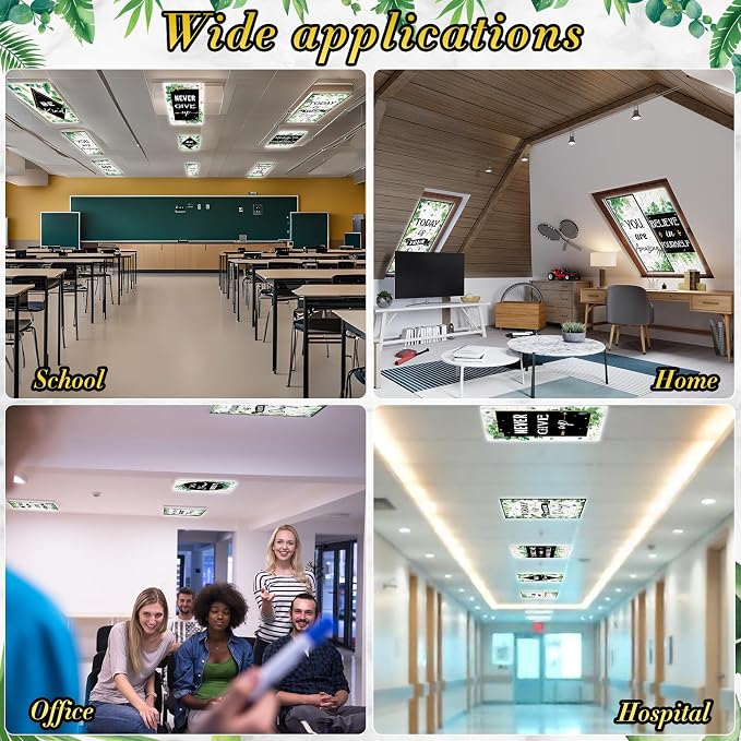 8Pcs Classroom Light Covers for Fluorescent Lights, Eucalyptus Leaf - Image 8