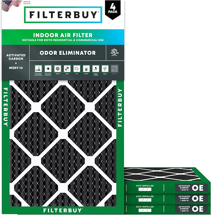 Filterbuy 12x24x1 Air Filter MERV 10 Odor & Allergy Defense by Filterbuy