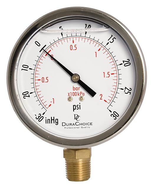 4" Oil Filled Vacuum Pressure Gauge by DirectMaterial