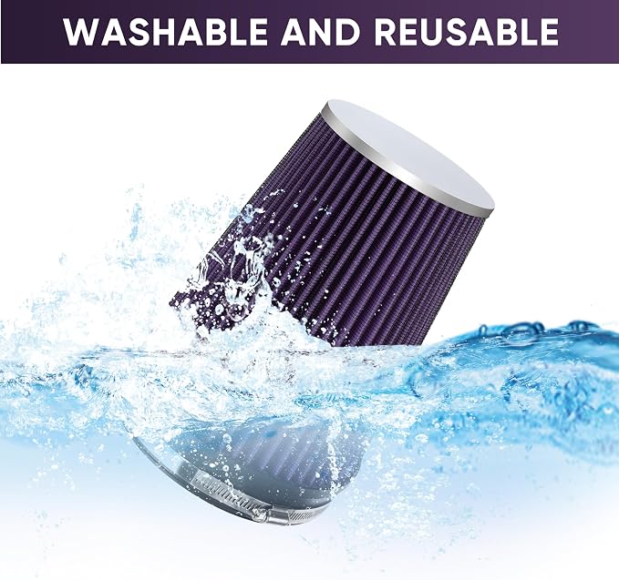 6" 152mm Cold Air Intake Filter Clamp-On Replacement High Flow Inlet Air Filter - Image 4