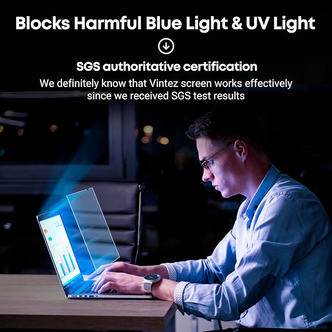 VINTEZ 15.6 inch Blue Light Blocking Screen Protector Panel - Image 5