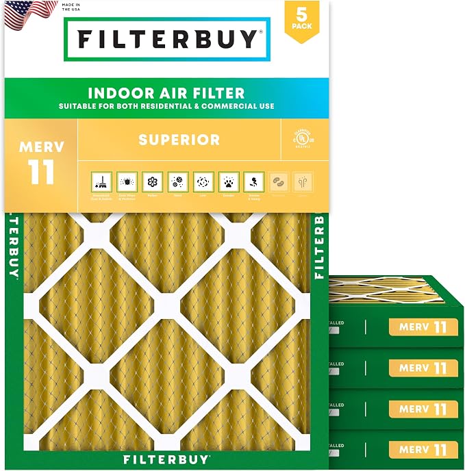 Filterbuy 28x30x2 Air Filter MERV 11 Superior Pet & Allergy Defense, by Filterbuy