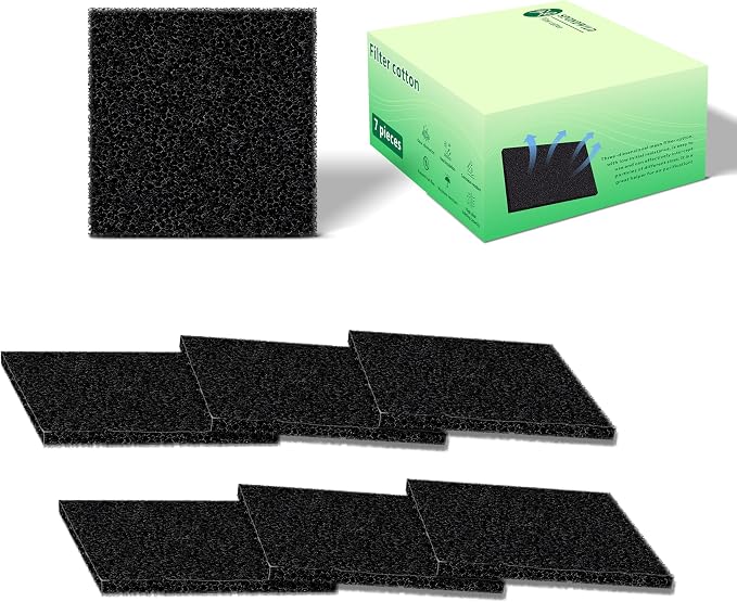Polyurethane Activated Charcoal Filters -7 Pack 4.5 Inch Square Strong Odor by SPONDWILD