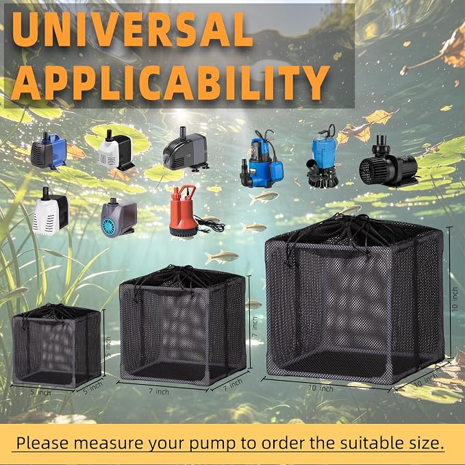 Fineday Pond Filter, Anti-Clogging Cube Outdoor Mesh Water Pump Barrier Bag Box - Image 6