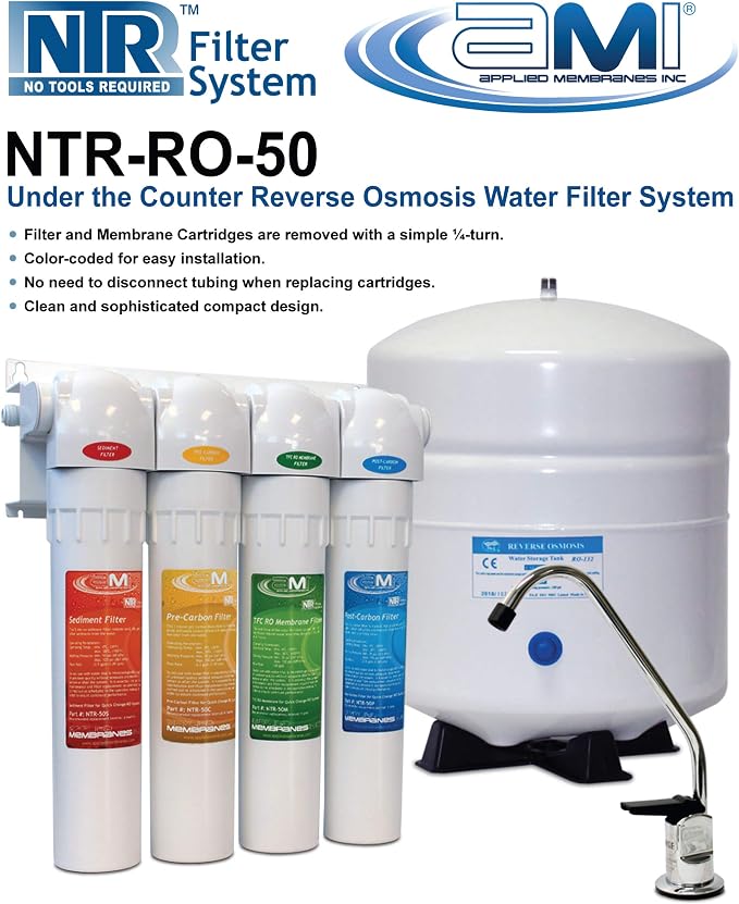 No Tools Required Home Reverse Osmosis Drinking Water System 4 Stage NTR - Image 3