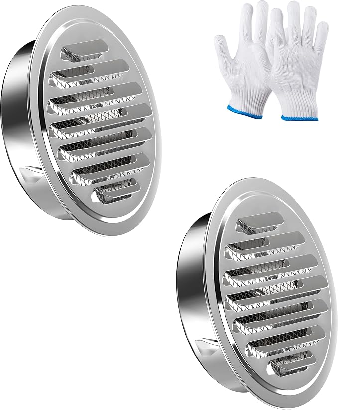 Stainless Steel Soffit Vents 6 Inch, HG Power Round Vent Cover by HGPOWER