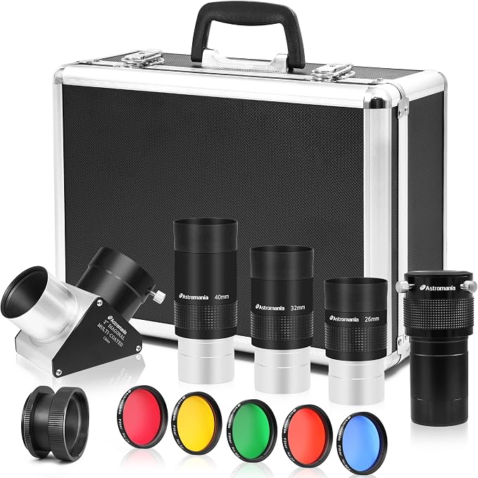 Astromania Telescope Accessory Set 12 Piece, 2 Inch Eyepiece and Filter by AstromaniaOptics