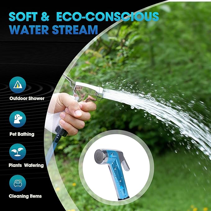Teamaze Camping Shower,12L Portable Camp Shower Bag with Upgraded Screw Lid, Auto Pressure Pump, Solar Shower, Camping Shower Head for Beach Camping, Hiking, Traveling, Washing