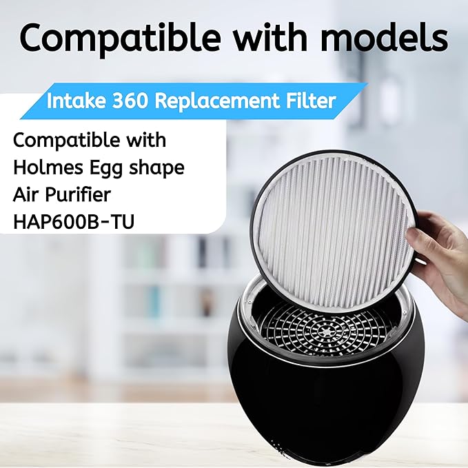 Nispira Filter Replacement for Holmes Egg Air Purifier 360° HAP600B-TU True - Image 2