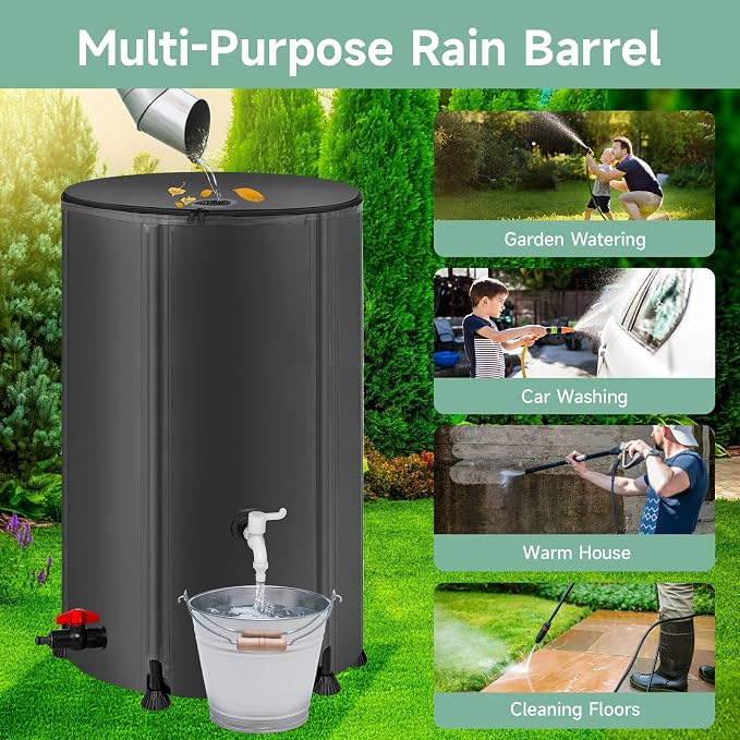 Collapsible Rain Barrel Water Storage Containers-100 Gallon Portable Rainwater - Image 6
