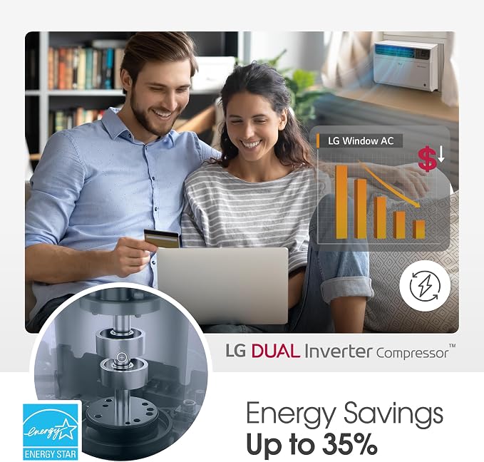 LG 14000 BTU Window Air Conditioner Energy Saving Dual Inverter Remote Control - Image 7