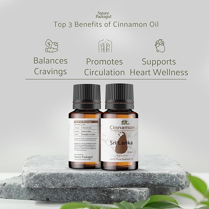 Cinnamon Essential Oil - Direct from Sri Lankan Essential Oils - 100% Pure - Natural Aceite de Canela for Aromatherapy & Wellness - Premium Grade (15ml)