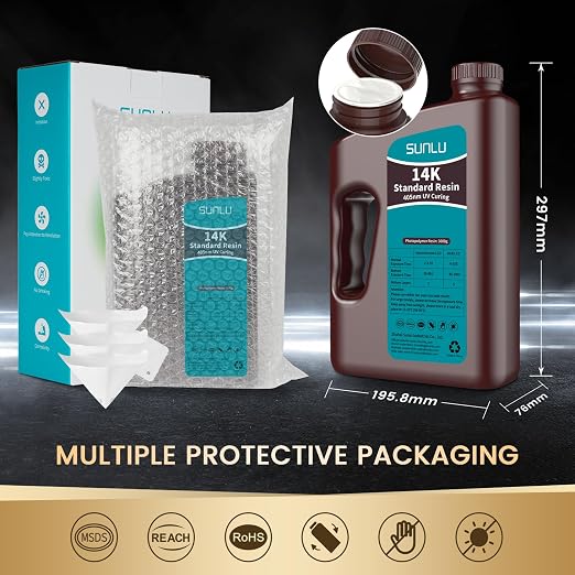 SUNLU 14K High Precision 3D Printer Resin 2KG, Standard 3D Printing Resin - Image 8