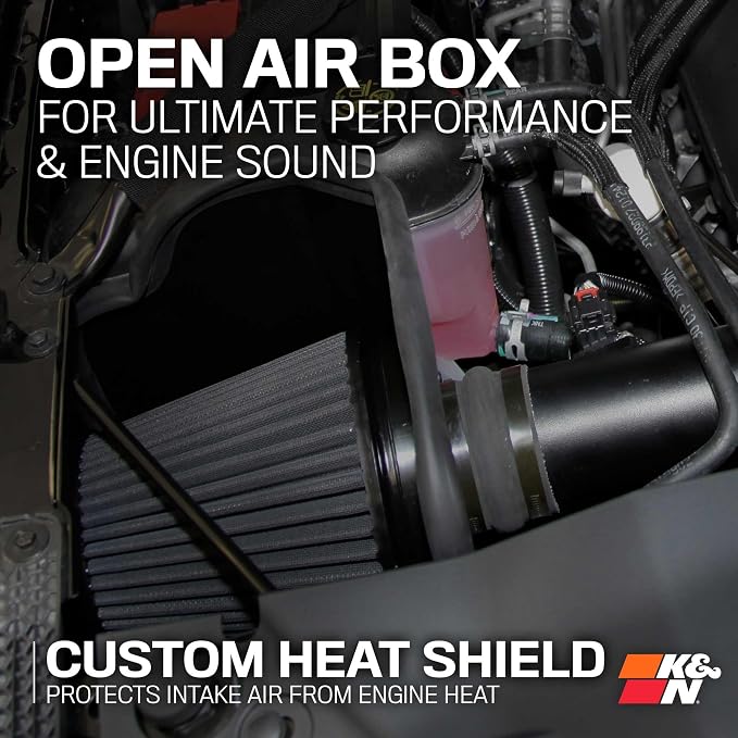 K&N Cold Air Intake System: Dry-Flow Air Filter, Increase Performance & Towing: - Image 7