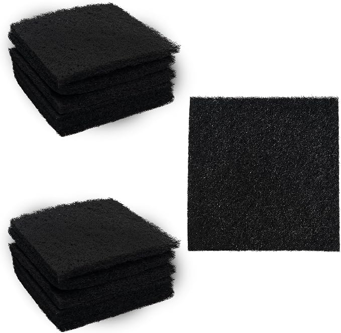 12PCS 5” Square Compost Bin Charcoal Filters, 0.4” Thick Activated Carbon by AUXBC