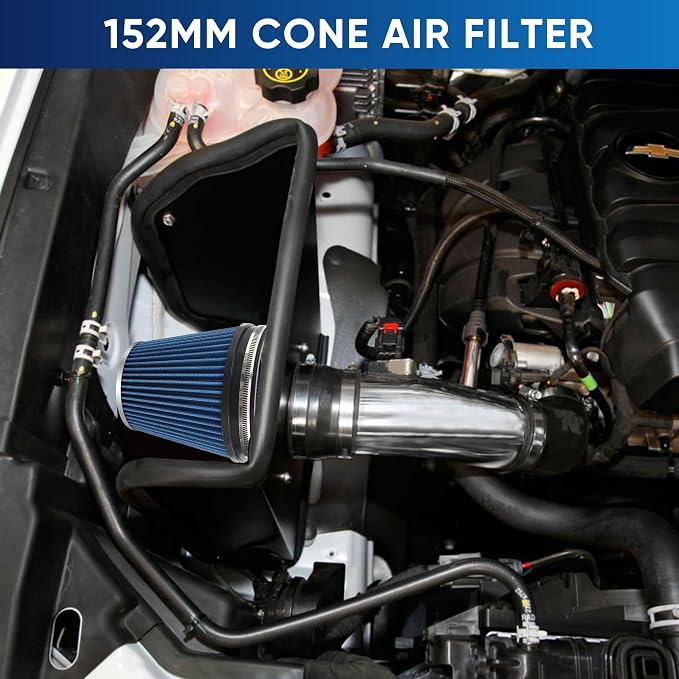 6" 152mm Cold Air Intake Filter Clamp-On Replacement High Flow Inlet Air Filter - Image 6
