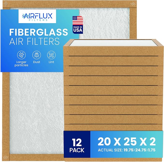 Fiberglass Air Filter -20x25x2Air Filter 12 Pack by Unknown