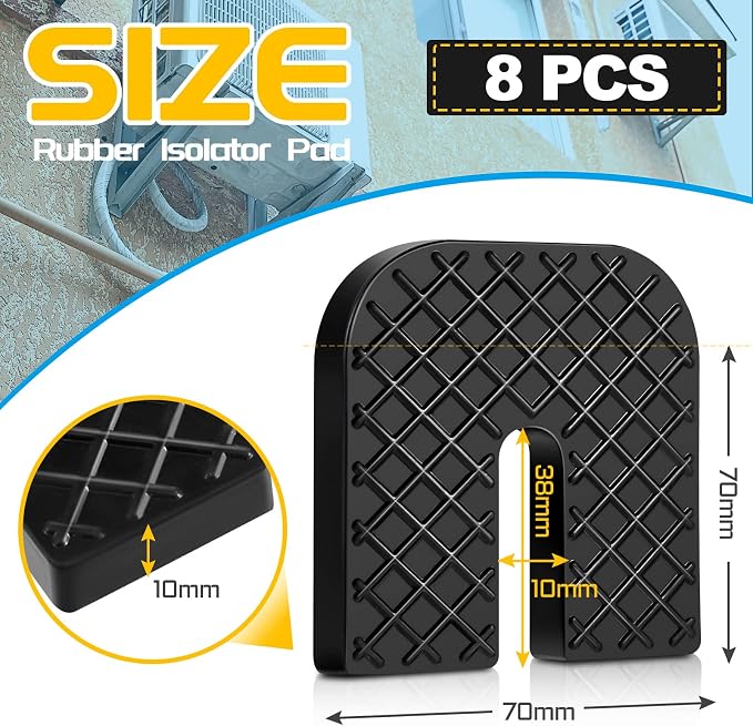 Treela 8 Packs Rubber Isolator Pad Anti Vibration Pads Mechanical Vibration - Image 2