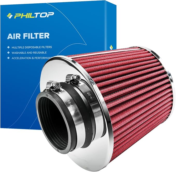 PHILTOP Universal Clamp-On Air Intake Filter, Replacement Air Filter: High Flow by PHILTOP