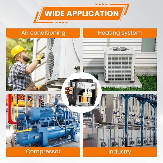 2 Pole Air Conditioner Contactor 40 Amp 220V Coil, AC Definite Purpose Contactor - Image 6