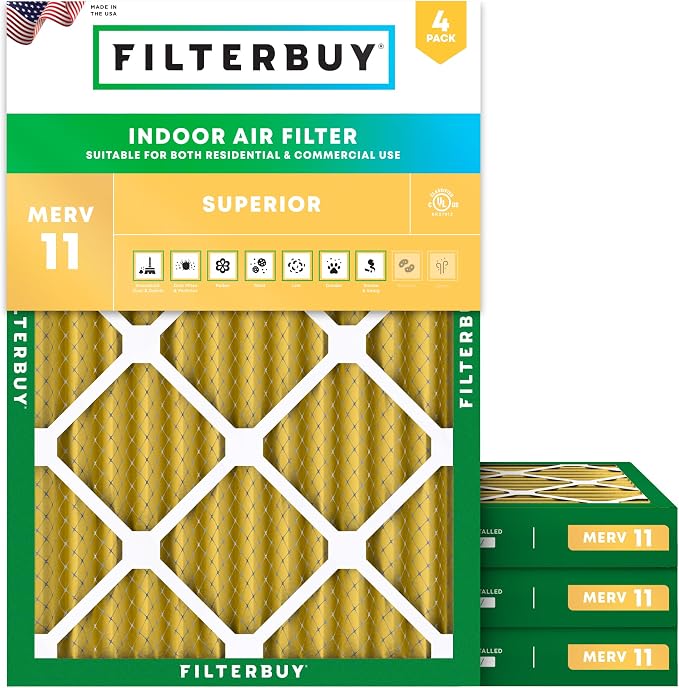 Filterbuy 18x24x2 Air Filter MERV 11 Superior Pet & Allergy Defense, by Filterbuy